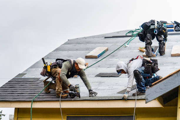 Professional Roofing technician working in Hamshire, TX